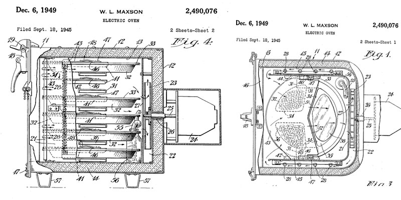 William L. Maxson dépose un brevet pour un four électrique en 1945
